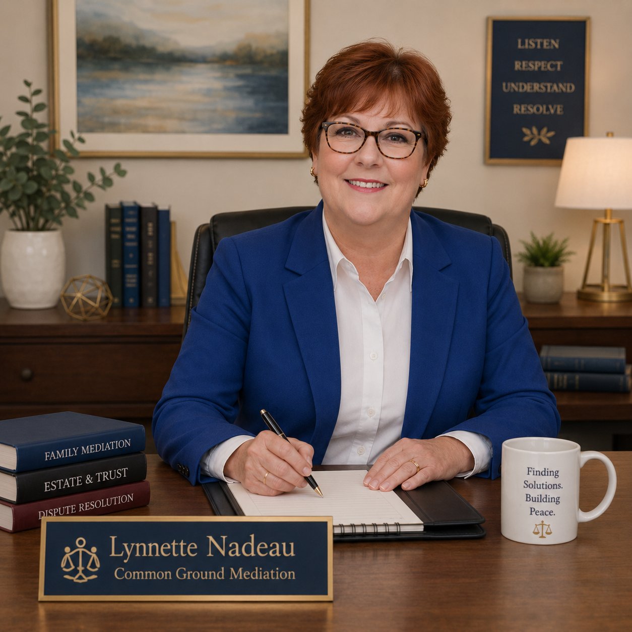 Lynnette Nadeau, Dallas County Mediator, at her desk